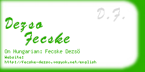 dezso fecske business card